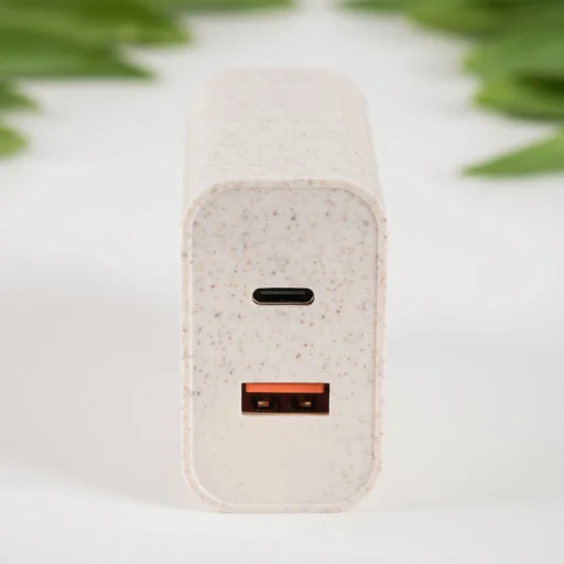Tellur Green 38W dvojportový sieťový USB-C nabíjací adaptér Type-C PD20W + USB QC3.0, krémový - 5