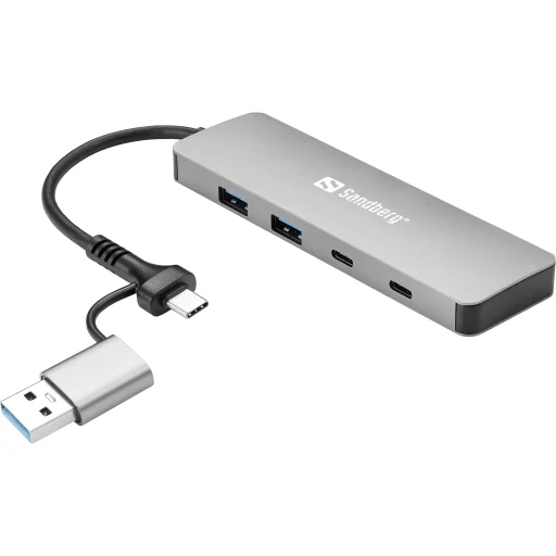 Sandberg 136-64 USB-C/A - 2x USB-A + 2x USB-C Hub adaptér - 1