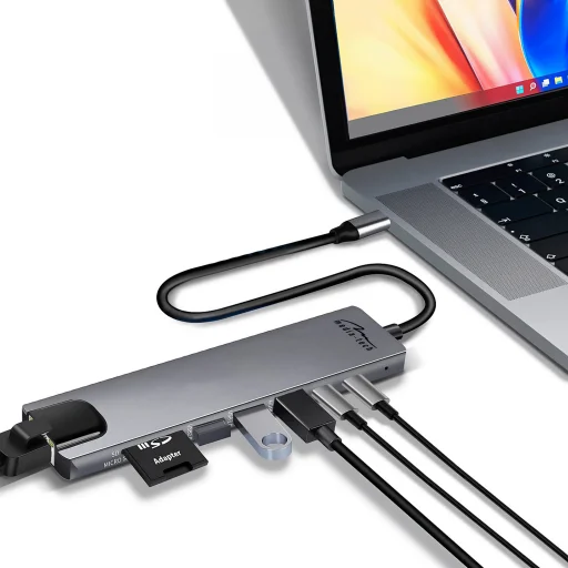 Media-Tech MT5046 8 v 1 USB-C LAN HUB PRO adaptér - 4