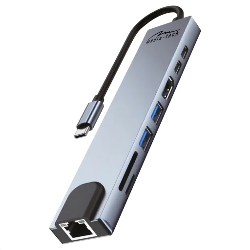 Media-Tech MT5046 8 v 1 USB-C LAN HUB PRO adaptér - 1