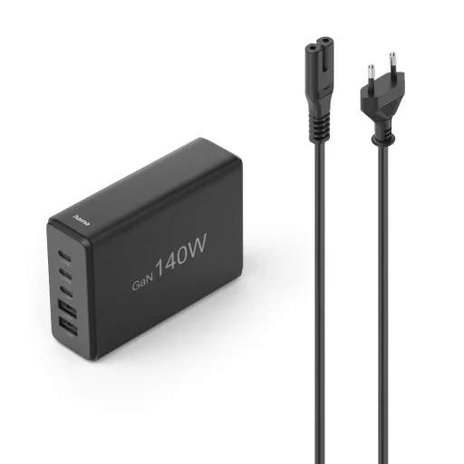Hama 00201978 3x USB-C / 2x USB-A 140 W fekete töltőállomás - 1