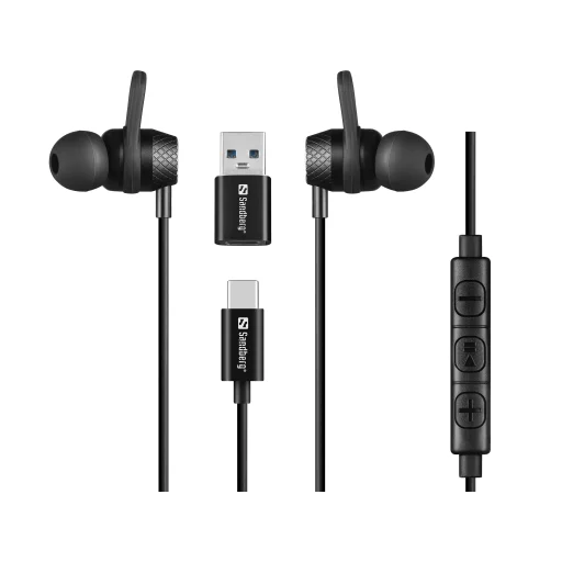 Sandberg 126-50 USB-C/A drôtové slúchadlá do uší s mikrofónom na kábli - 3