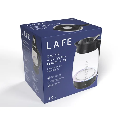 Lafe 47573 Essential XL CEG016 sklenená elektrická rýchlovarná kanvica 2L - 10
