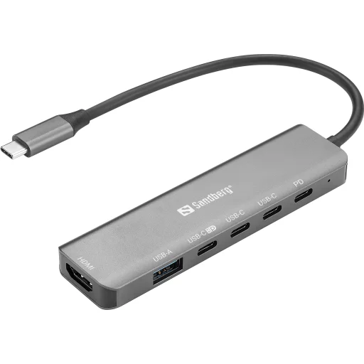 Sandberg 136-77 USB-C 6v1 MediaDock adaptér - 1