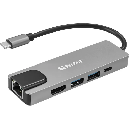 Sandberg 336-99 USB-C cestovná dokovacia stanica 5 v 1 - 1