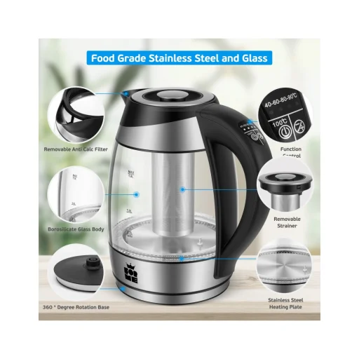 ForMe FKG-488 bezdrôtová elektrická rýchlovarná kanvica 1,8 l - 4
