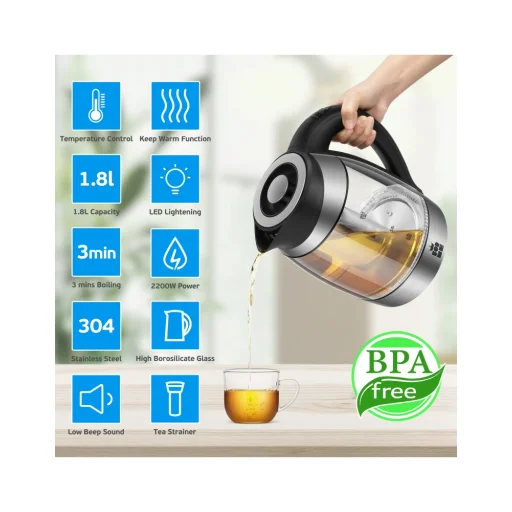 ForMe FKG-488 bezdrôtová elektrická rýchlovarná kanvica 1,8 l - 5