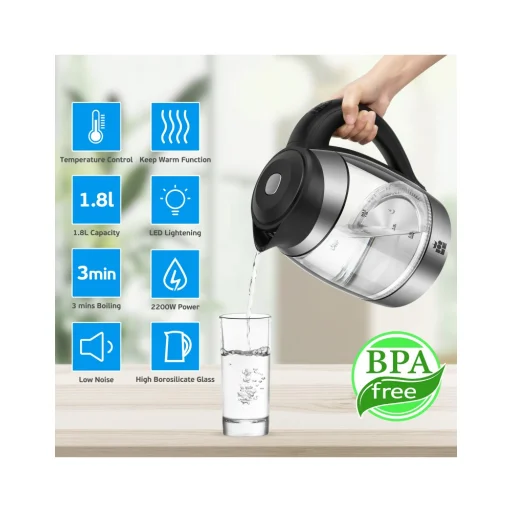 ForMe FKG-458 bezdrôtová elektrická rýchlovarná kanvica 1,8 L - 4