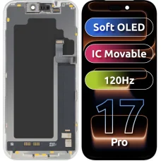 LCD Displej Modul MP pre Apple iPhone 17 Pro, Soft OLED FHD 120Hz IC Transfer Verzia, Neoriginálny, Čierny