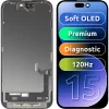 LCD Displej Modul MP Apple iPhone 15, Premium Soft OLED FHD 120Hz Diagnostická verzia, Neoriginálny, Čierny thumbnail