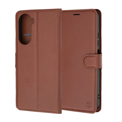 Techsuit - Kožené flipové puzdro - Xiaomi Redmi A7 Pro 4G - Hnedé puzdro - 4