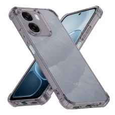 Techsuit - Nárazuvzdorný priehľadný silikón - Oppo A6x 4G / A6x 5G - Dymovo čierne puzdro