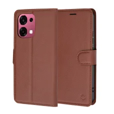 Techsuit - Kožené flipové puzdro - Oppo A6 Pro 4G / A6 Pro 5G - Hnedé puzdro