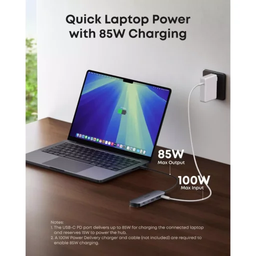 USB-C Hub Anker, 2 x USB-A 3.0 - 2 x USB-C - 1 x HDMI - 1 x SD - 1 x microSD, Sivý A83D2HA1 - 5