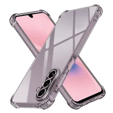 Techsuit - Nárazuvzdorný priehľadný silikónový kryt - Samsung Galaxy A27 5G - Dymovo čierny