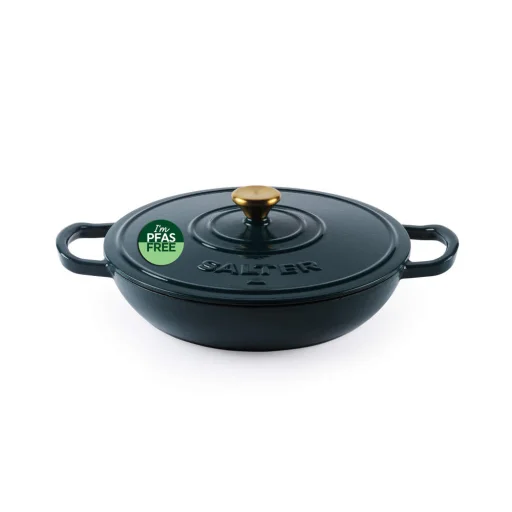 Salter BW13772GR Chester 2,8 l plytký liatinový kastról 30 cm, zelený - 1