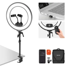 NEEWER RL45B 45W 18" Vékony LED Körfény Asztali Állvánnyal