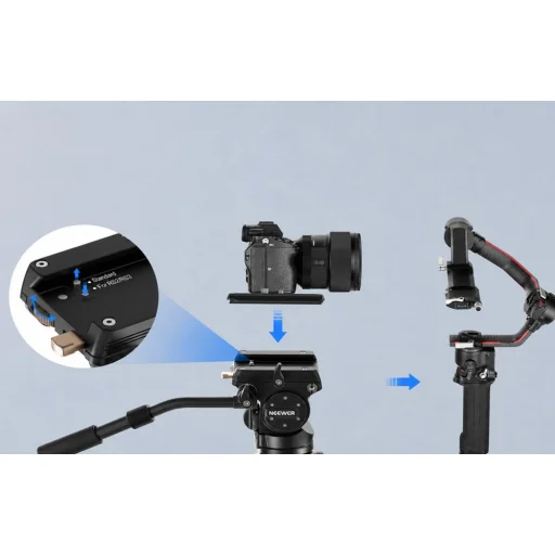 NEEWER LL55 Karbónový video statív s fluidnou hlavou a rýchloupínacími nohami - 6