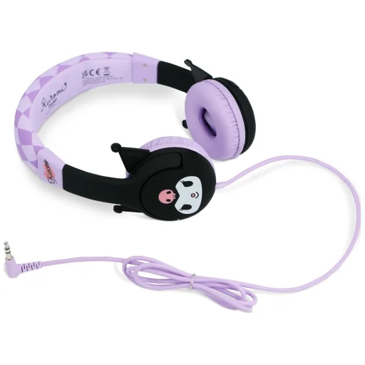 Detské on-ear slúchadlá OTL Kuromi s gumenými ušami - 4