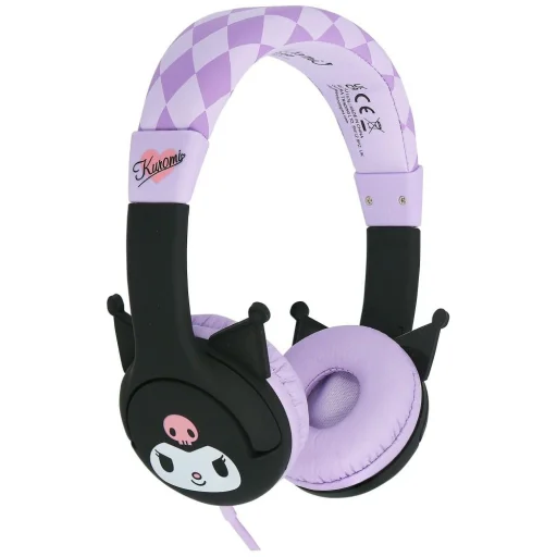 Detské on-ear slúchadlá OTL Kuromi s gumenými ušami - 1