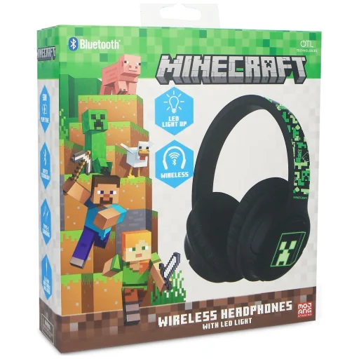 OTL Minecraft LED svietiace bezdrôtové Bluetooth slúchadlá na uši - 7