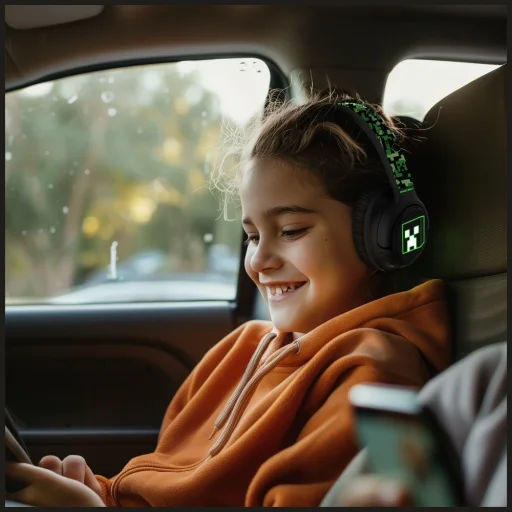 OTL Minecraft LED svietiace bezdrôtové Bluetooth slúchadlá na uši - 5