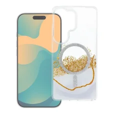Samsung Galaxy S24 / S25 Golden MagSafe kompatibilný biely kryt