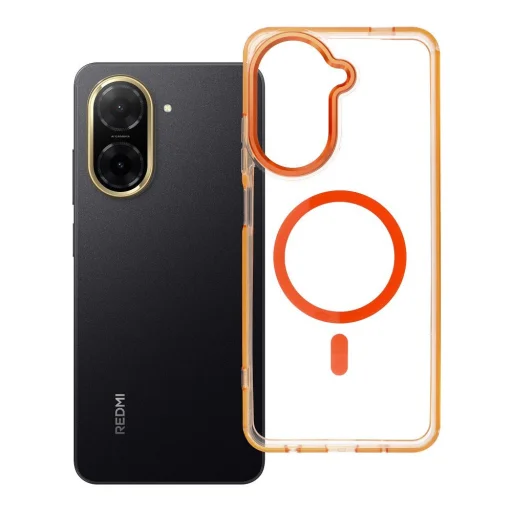 Xiaomi Redmi A5 4G Frame Clear Hybrid Mag Cover kompatibilis MagSafe-fel hermész narancssárga tok - 1