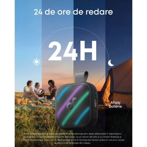 Bluetooth vízálló hangszóró Anker Soundcore Boom Go 3i, 15W, TWS, RGB,, fekete D5103010 - 6
