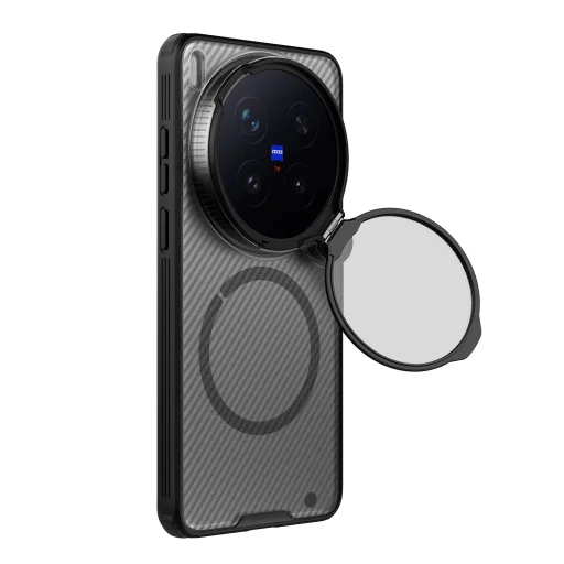 Vivo X300 Ultra priehľadné čierne magnetické puzdro Nillkin CamShield Prop - 2