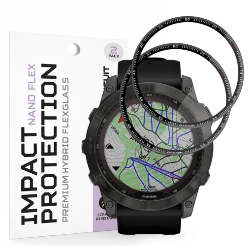 Garmin Fenix 7X / 7X Pro čierne Techsuit Nano Flex ochranné sklo (2 kusy) - 1