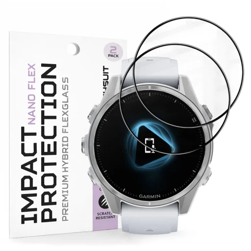 Garmin Fenix 8 43mm čierne Techsuit Nano Flex (2 kusy) ochranné sklo - 1