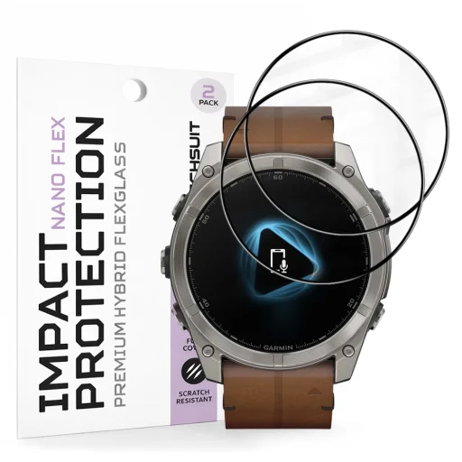 Garmin Fenix 8 / Fenix 8 Pro 51mm Čierne Techsuit Nano Flex ochranné sklo (balenie 2 ks) - 1