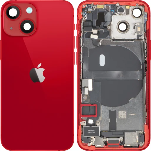Kryt batérie / Zadný kryt so stredovým rámom pre Apple iPhone 13 mini, Kompletné diely, Červený, Repasovaný (Kategória A) - 1