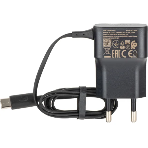 Sieťová nabíjačka HMD AC-18E, 2.75W, 0.55A, s USB-C káblom, Čierna SP60Z02Z1424S - 1