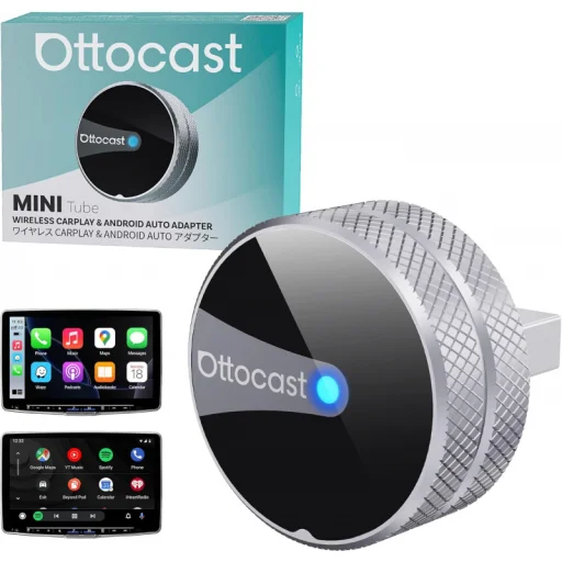Bezdrôtový adaptér Carplay / Android Auto Ottocast Mini Slim Tube pre sériu Apple iPhone / Android, strieborný CP88-T4 - 5