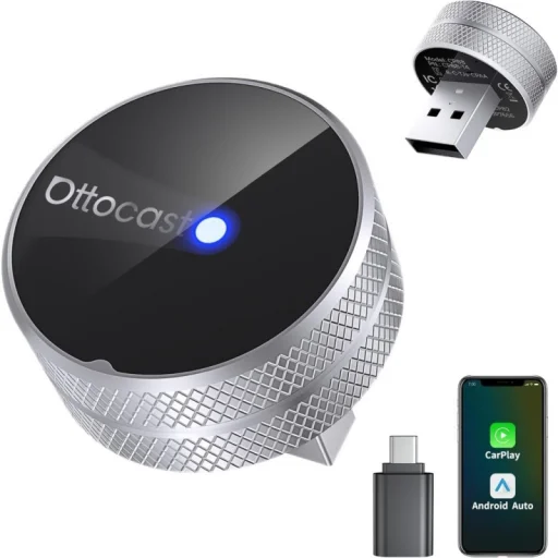 Vezeték nélküli Carplay / Android Auto Adapter Ottocast Mini Slim Tube Apple iPhone / Android sorozathoz, Ezüst CP88-T4 - 3