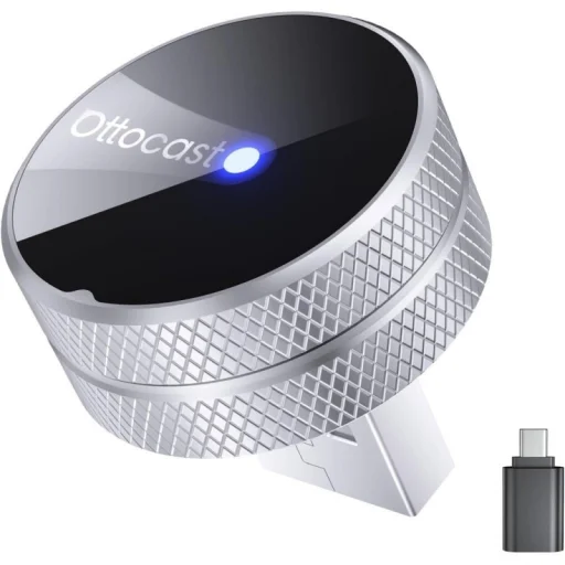 Bezdrôtový adaptér Carplay / Android Auto Ottocast Mini Slim Tube pre sériu Apple iPhone / Android, strieborný CP88-T4 - 2