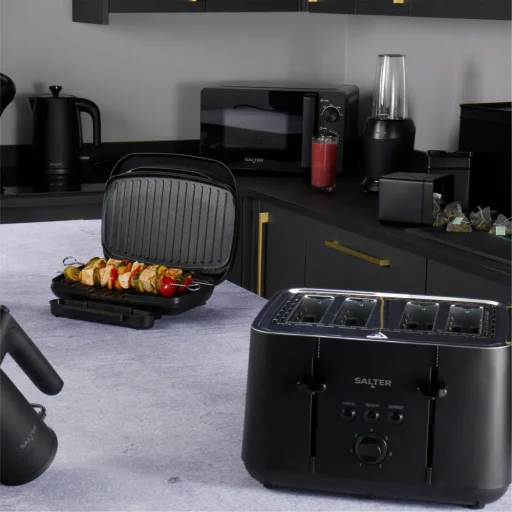 Salter EK5565MBLKFVDE Kuro 4-plátkový hriankovač - 5