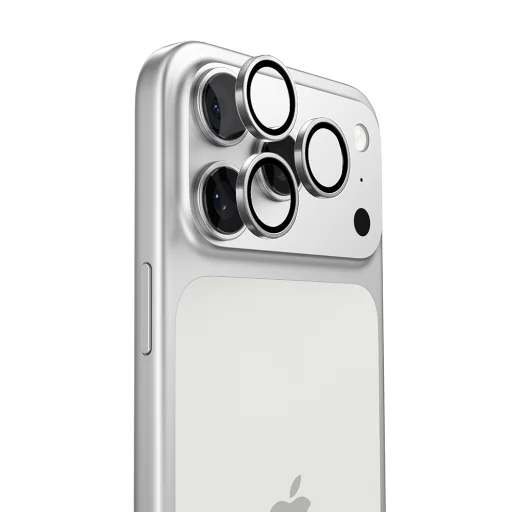 iPhone 17 Pro / iPhone 17 Pro Max Strieborné Torras - Lensguard ochranné sklo na kameru - 1