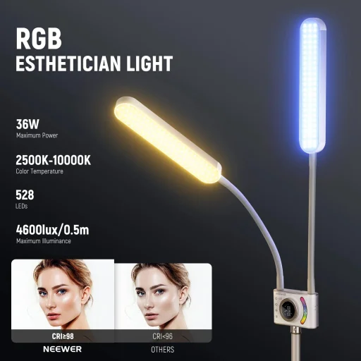 NEEWER BH40C sada kozmetickej lampy RGB - 4