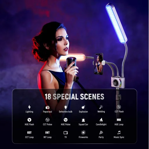 NEEWER BH40C sada kozmetickej lampy RGB - 5