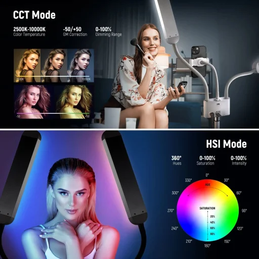 NEEWER BH40C sada kozmetickej lampy RGB - 7