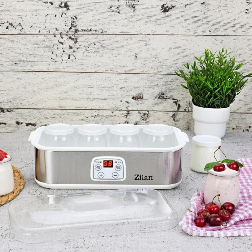 Zilan ZLN6104 jogurtovač, 25 W, objem 1,4 litra, 8 sklenených nádob, nastaviteľná teplota, časovač, automatické vypnutie - 4