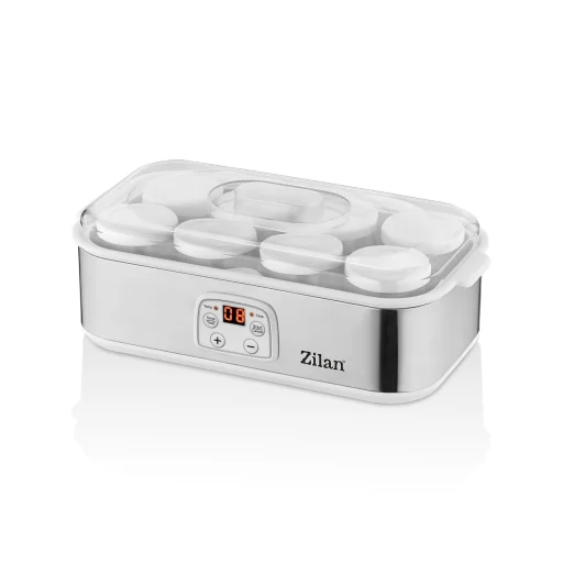 Zilan ZLN6104 joghurtkészítő, 25 W, 1,4 liter kapacitás, 8db üvegedény, állítható hőmérséklet, időzítő, automatikus kikapcsolás - 1
