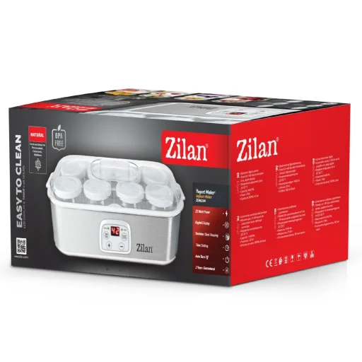 Zilan ZLN6104 joghurtkészítő, 25 W, 1,4 liter kapacitás, 8db üvegedény, állítható hőmérséklet, időzítő, automatikus kikapcsolás - 3