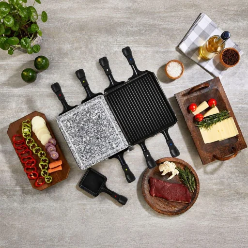 Zilan ZLN8863 raclette grill, 1500 W, 2 az 1-ben, alumínium sütőlap, tapadásmentes bevonat, hőfokszabályozó, kiegészítők - 6