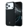 Mercedes PU bőr Semi Wrap MagSafe tok iPhone 17 Pro Max-hoz fekete thumbnail