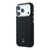 Mercedes PU bőr Semi Wrap MagSafe tok iPhone 17 Pro Max-hoz fekete thumbnail