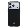 Mercedes PU bőr Semi Wrap MagSafe tok iPhone 17 Pro Max-hoz fekete thumbnail